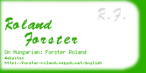 roland forster business card